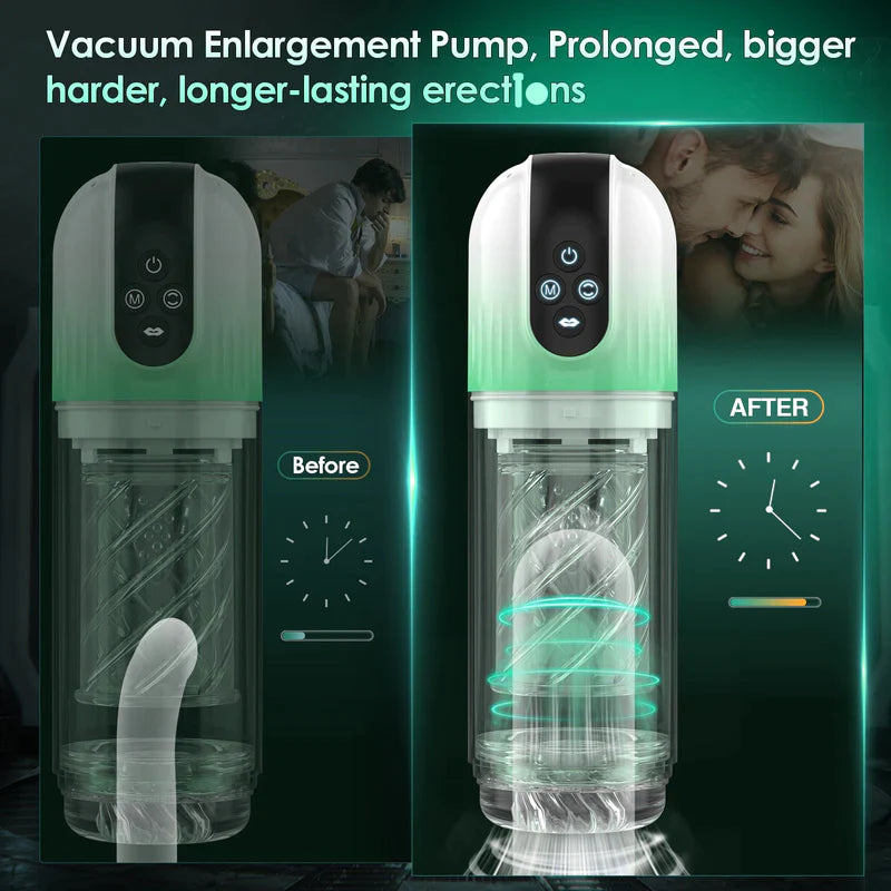 2 IN 1 PENIS PUMP ENLARGEMENT TRAINING MALE MASTURBATOR